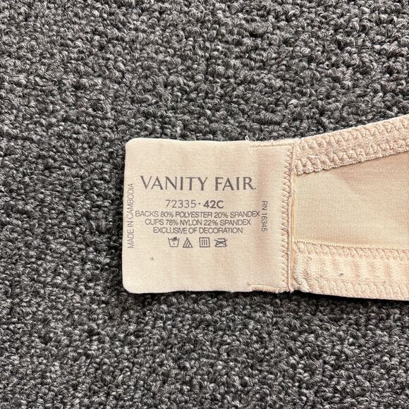 Vanity Fair Bra Body Caress Wireless Bra 72335 Lightly Padded Women's Size 42C - Picture 2 of 5